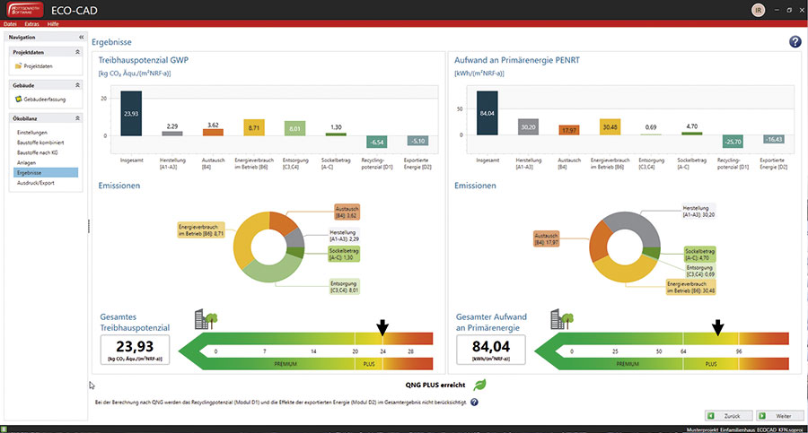 Darstellung der Berechnungsergebnisse mit  „ECO-CAD“. Bild: Hottgenroth