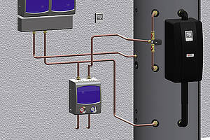 Atec bietet nun ergänzende Komponenten an, die zusammen mit der Wärmepumpe „eHEAT“ ein Gesamtpaket ergeben. Bild: Atec